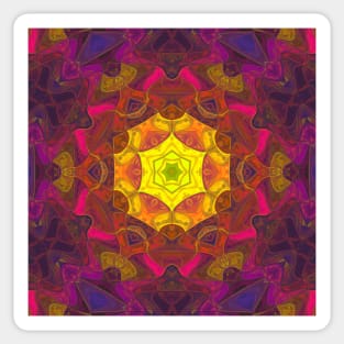 Mosaic Mandala Flower Yellow Pink and Purple Sticker